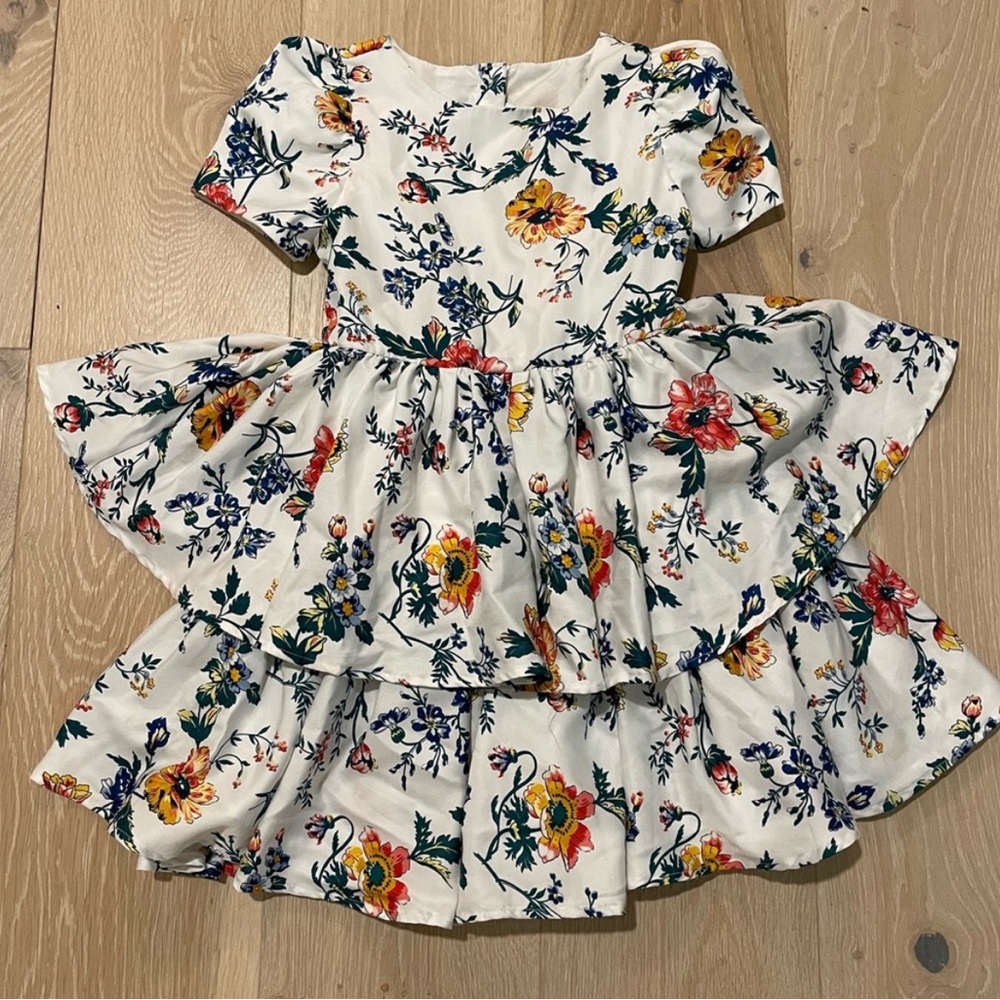 Janie & Jack EUC white floral dress